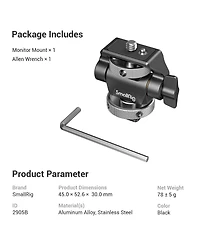 SmallRig Swivel and Tilt Adjustable Monitor Mount with Cold Shoe Mount, Locating Pin, 1/4" Thread