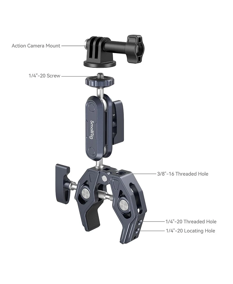 SmallRig Crab-Shaped Super Clamp with Ball Head Magic Arm