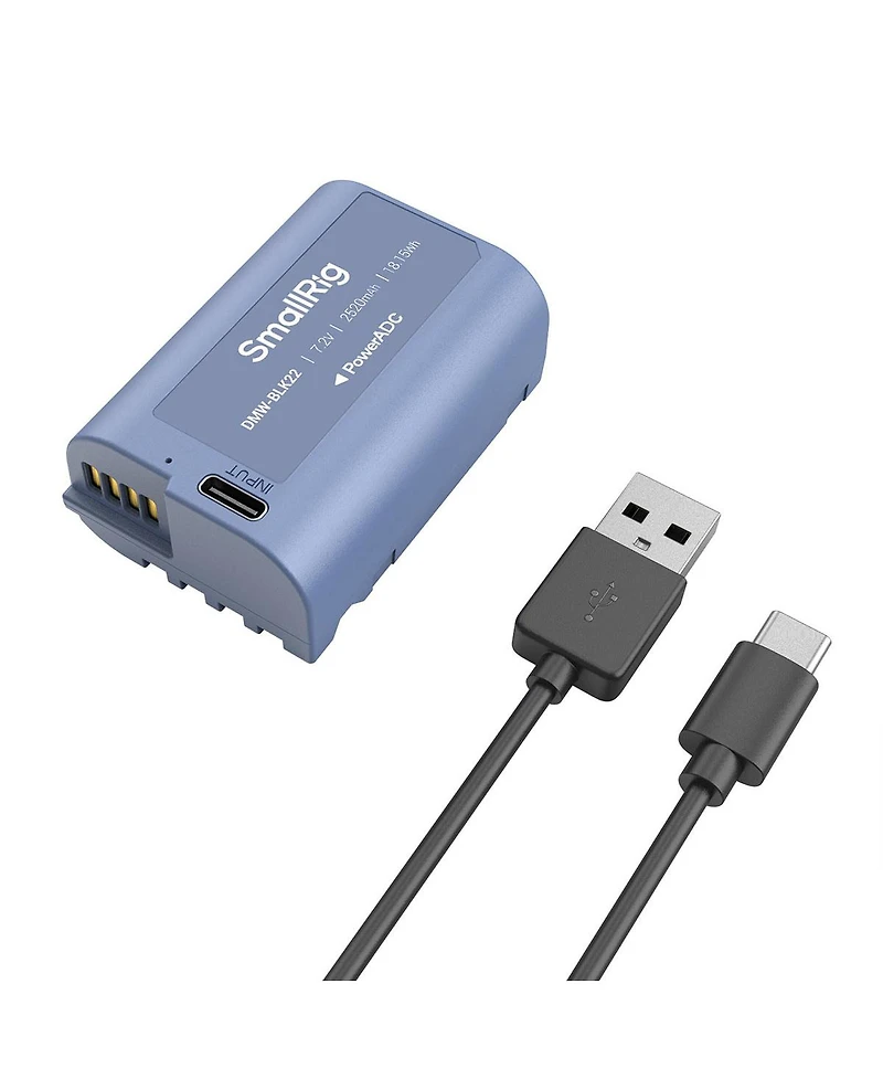SmallRig Dmw-BLK22 18.15Wh 7.2V 2520mAh Usb-c Rechargeable Camera Battery, Blue