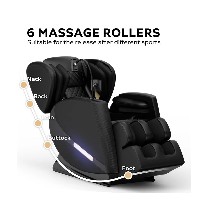 Maison Boucle Zero Gravity Massage Chair Recliner with Heat, Foot Roller & Air Compression, Full Body Massage for Home Relaxation-Maison Boucle