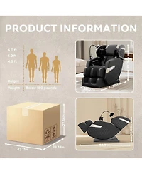 Zero Gravity Massage Chair with Heat, Foot Roller & Air Compression, Full Body Recliner with Bluetooth-Maison Boucle