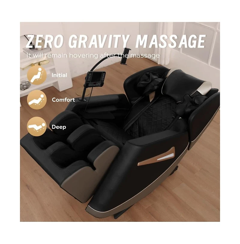 Full Body Massage Chair with Heat & Air Compression, Zero Gravity Recliner with Calf Rollers & Bluetooth-Maison Boucle