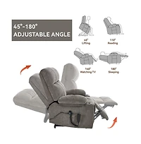 Heavy Duty Power Lift Recliner with Dual Motors, Massage & Heat, Infinite Position Chair Cup Holders-Maison Boucle