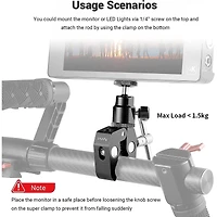 SmallRig CoolClamp Mount with 1/4" Screw Ball Head Mount