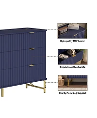 6-Drawer Dresser Chest with Metal Base