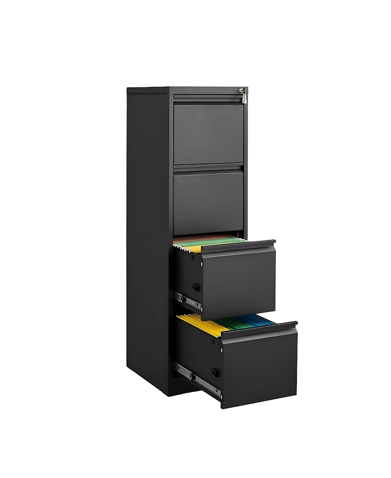 4 Drawer Vertical File Cabinet with Lock,Filing Cabinet, Metal Filing for Home Office Organizer Storage Letter Size/A4/Legal