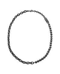 Armani Exchange Men's Gunmetal Hematite Chain Necklace