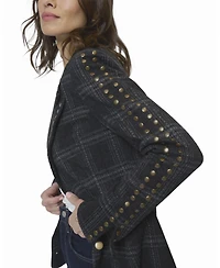 Central Park West Women's Jay Plaid Studded Jacket