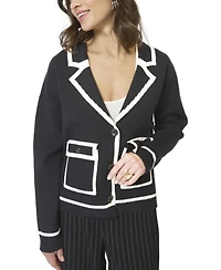 Central Park West Women's Astrid Piped Sweater Jacket
