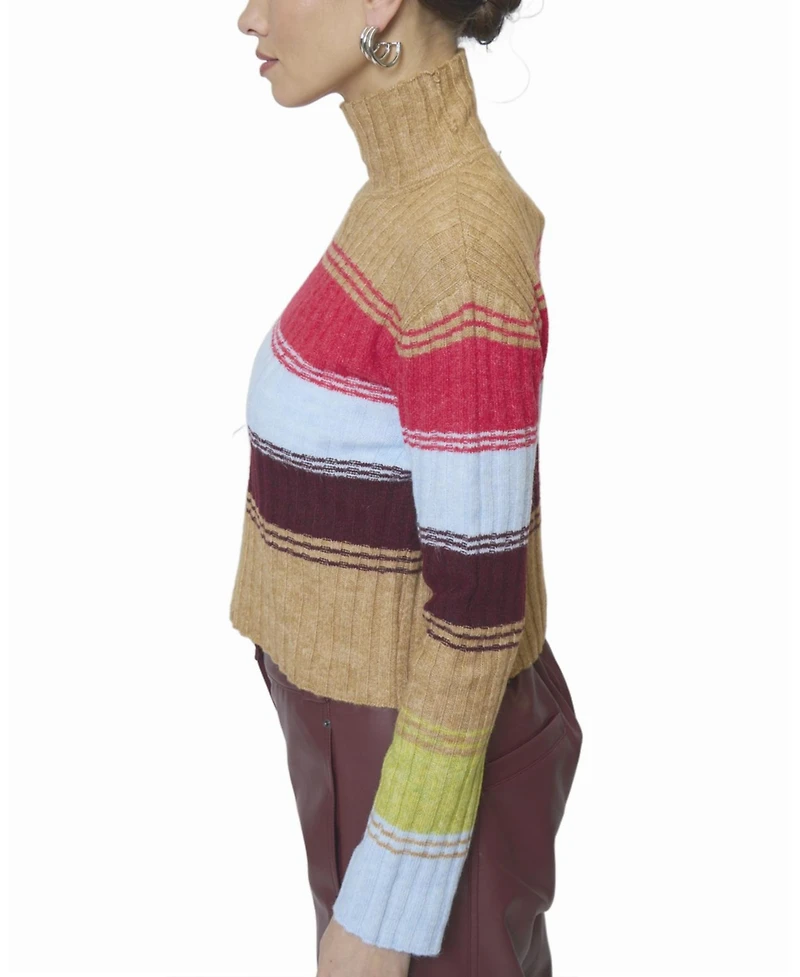 Central Park West Women's Marley Ribbed Gradient Stripe T-Neck