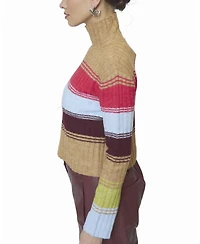 Central Park West Women's Marley Ribbed Gradient Stripe T-Neck