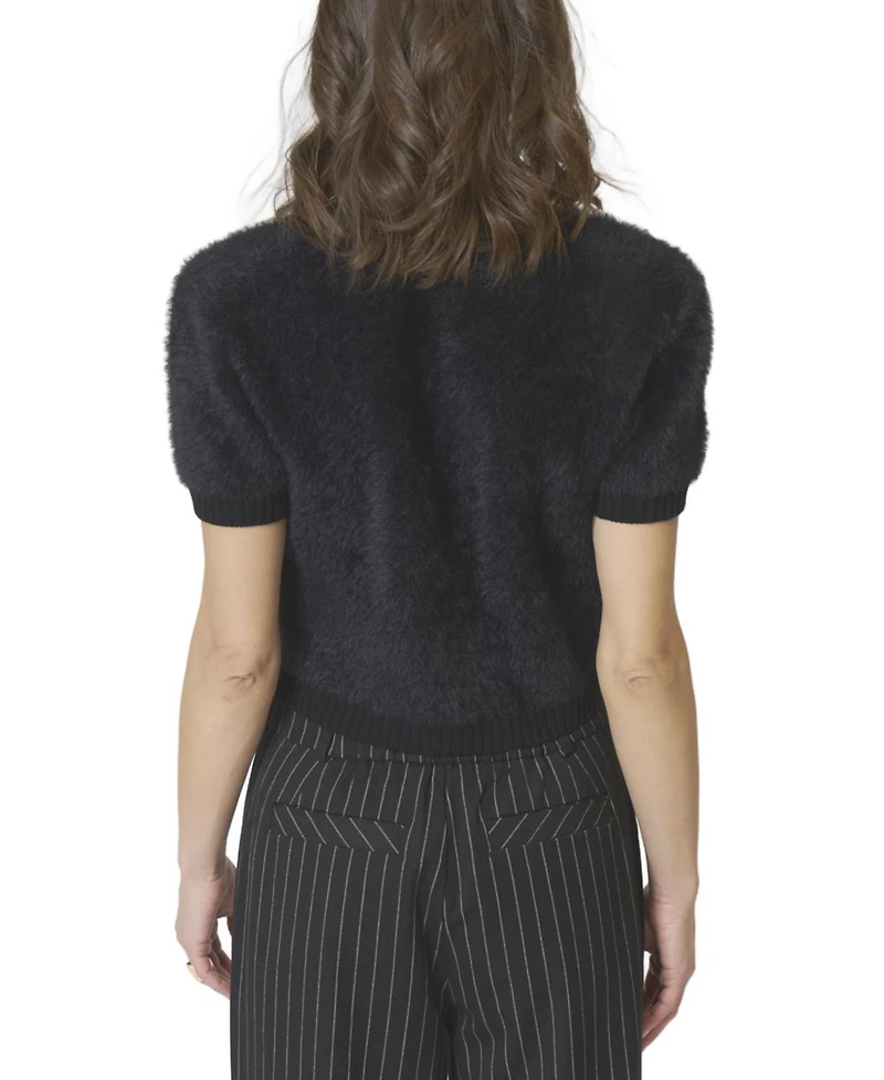 Central Park West Women's Roman Eyelash Tee With Shoulder Pads