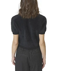 Central Park West Women's Roman Eyelash Tee With Shoulder Pads