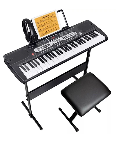61 Key Electronic Keyboard Piano for Beginners Musical Keyboard with Piano Stand Lcd Screen and 3 Teaching Modes