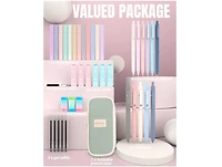 Htutwoo 39 Pcs Aesthetic School Supplies With Cute Pen Case, 12 Pastel Highlighters, 5 Black Ink Gel Pens, 6 Mechanical Pencils Set 0.5 & 0.7 Mm For S