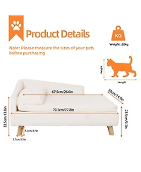 BingoPaw L Shaped Elevated Waterproof Pet Bed with Soft Removable Cushion Mat and Pillow