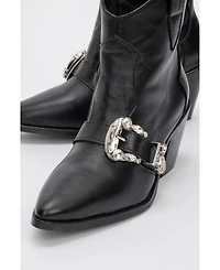Forever & Always Shoes Any Leather Buckle Boot (Women)