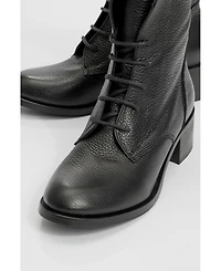 Forever & Always Shoes Lana Leather Block Heel Boot (Women)
