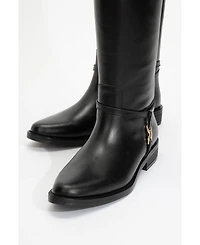 Forever & Always Shoes May Leather Knee High Buckle Boot (Women)