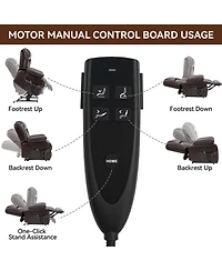 Clihome Dual Motor Infinite Position Up to 350 Lbs Electric Medium size Brown Power Lift Recliner Chair with 8 Point Vibration Massage and Lumbar Heat