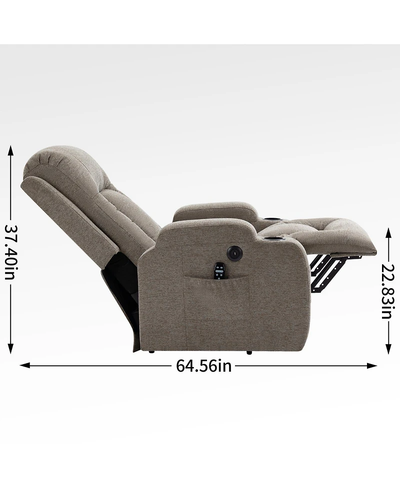 Clihome Infinite Position Single Motor Up to 350 Lbs Power Lift Recliner Chair for Elderly Heavy Duty Motion Mechanism with 8 Point Vibration Massage