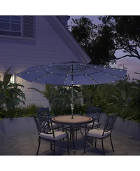 Clihome 3-Tier Patio Umbrella with Led Lights 10ft Outdoor Table Large Pool For Deck, Pool, Garden,