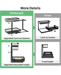 Kitstorack 2 Pack Under Sink Organizer+ 1Pack Under Sink Organizer