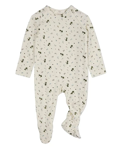 MeMoi Baby Girls "Whimsical Foliage" Allover Print Zippered Footie