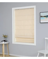 Shadisfy Polyester Pueblo Roman Blind 27x64" Pearl White