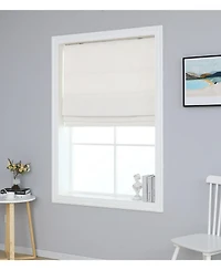 Shadisfy Polyester Pueblo Roman Blind 27x64" Pearl White