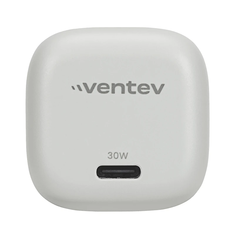Ventev 30W Ultrafast Usb C Universal GaN Mini Wall Charger-White