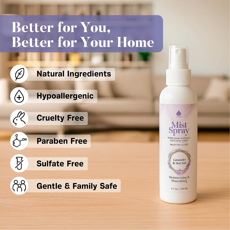 Pursonic Mist Spray with 100% Natural Essential Oils – Lavender & Sea Salt Aromatherapy