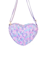 Bits & Bows Girls Mermaid Sparkle Heart Purse in Purple