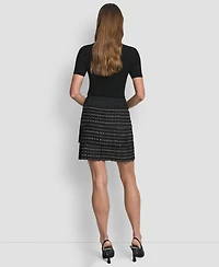 Dkny Women's Fringe Detail Mini Skirt