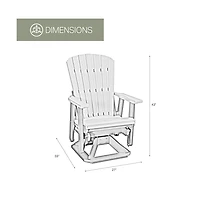 American Furniture Classics Fan Back Swivel Glider in Brazilian Walnut on a Black Base