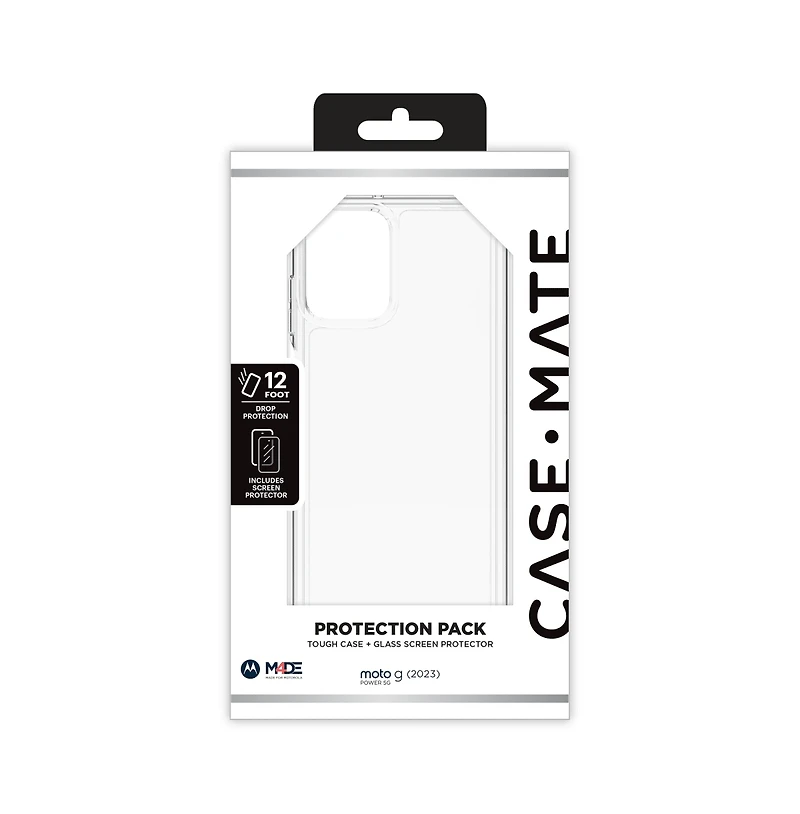 Case-Mate Protection Pack Tough Case and Glass Screen Protector for Motorola Moto G Power 5G (2023)