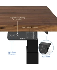 Flexispot E7-commercial 60 W Electric Adjustable Standing Desk, Black Walnut Top