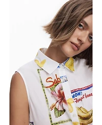 Desigual Women's Shirt dress postcards