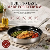 Alva Maestro Nonstick Stainless Steel Frying Pan – 5-Ply