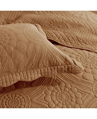 MarCielo 3 Pcs 100% Cotton Oversized Bedspread Quilt Set Embroidery Tf-Queen