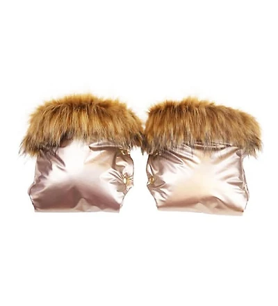 Cover Baby Baby Cover Adult Premium Handmuff Gloves With Beige Wool in Gold