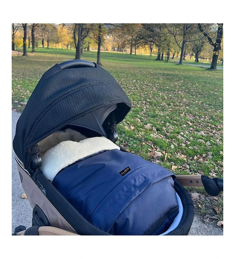 Cover Baby Baby Cover 0-3 Years Scandinavian Organic Wool Adjustable Footmuff in Navy
