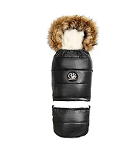 Cover Baby Baby Cover 0-3 Years Organic Premium Beige Wool Adjustable Footmuff in Pastel Black