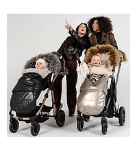 Cover Baby Baby Cover 0-3 Years Organic Premium Gray Wool Adjustable Footmuff in Satin Black