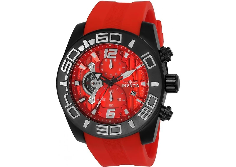 Invicta Men's 24161 Pro Diver Quartz Multifunction Red Dial Watch