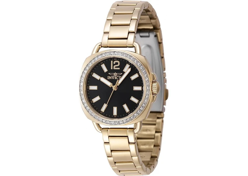 Invicta Women's 47328 Wildflower Quartz 3 Hand Black Dial Watch