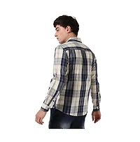 Campus Sutra Men's Plaid Button Up Shirt