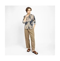Campus Sutra Men's Tie-Dye Striped Shirt