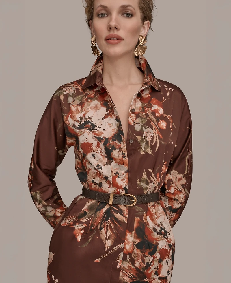 Donna Karan New York Women's Floral Belted Dress