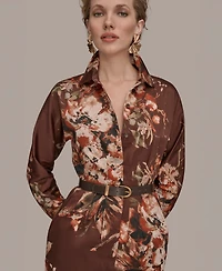 Donna Karan New York Women's Floral Belted Dress